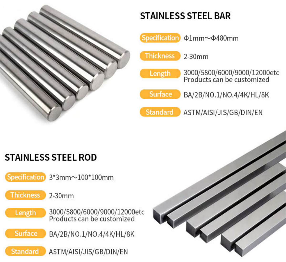 stainless steel bar detail display
